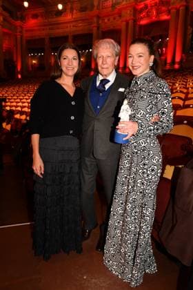 Bernd Herzsprung with his two daughters Hannah and Sarah Bavarian Film Award Party Award Winner Prinzregenten Theater Munich 19 January 2024