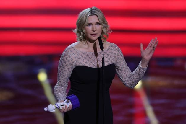 Bavarian Film Award 2023 Honorary Award Winner Veronica Ferres during her acceptance speech Ceremony of the 45 Bavarian Film Award 2023 on 19 01 2024 at Prinzregententheater in Munich Bavaria, Germany