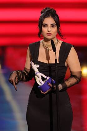 Bavarian Film Award 2023 Bayan Layla at the acceptance speech ceremony of the 45 Bavarian Film Award 2023 on 19 01 2024 at Prinzregententheater in Munich Bavaria, Germany