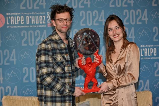 27th Alpe D Huez Festival Winners Photocall Emilie Noblet, Xavier Lacaille attending the Winners Photocall during the 27th Alpe d Huez Film Festival in Alpe d Huez, France on January 20, 2024. Photo by Julien Reynaud APS-Medias ABACAPRESS.COM Alpe d Huez France  Copyright: xReynaudxJulien APS-Medias ABACAx