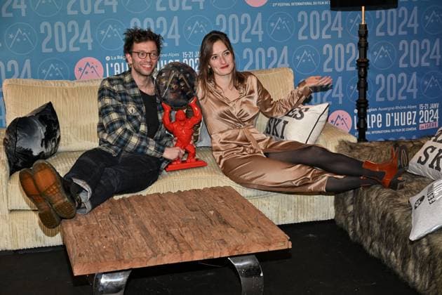 27th Alpe D Huez Festival Winners Photocall Emilie Noblet, Xavier Lacaille attending the Winners Photocall during the 27th Alpe d Huez Film Festival in Alpe d Huez, France on January 20, 2024. Photo by Julien Reynaud APS-Medias ABACAPRESS.COM Alpe d Huez France  Copyright: xReynaudxJulien APS-Medias ABACAx