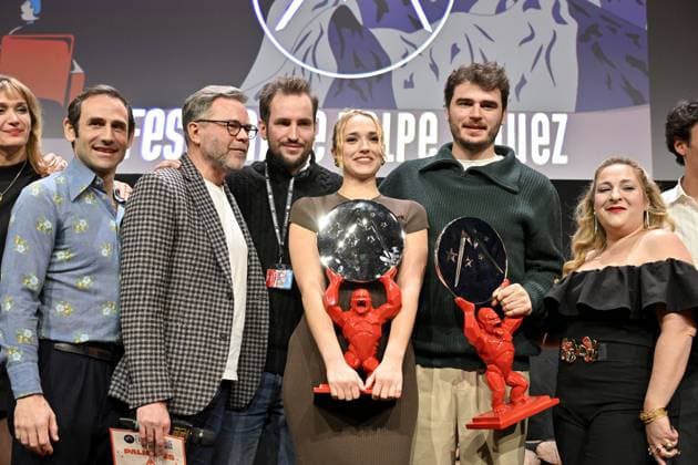 27th Alpe D Huez Festival Closing Ceremony Short Movies winners attending the Closing Ceremony during the 27th Alpe d Huez Film Festival in Alpe d Huez, France on January 20, 2024. Photo by Julien Reynaud APS-Medias ABACAPRESS.COM Alpe d Huez France  Copyright: xReynaudxJulien APS-Medias ABACAx