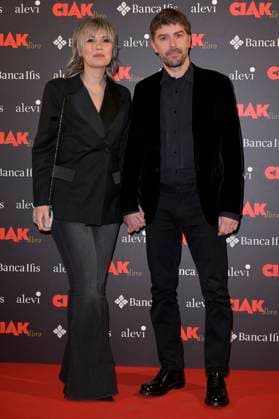 Ciak d Oro 2023 red carpet in Rome, Italy - 20 Jan 2024 Eva Nestori (l) and Michele Riondino (r) attend the Ciak d Oro 2023 red carpet at Galleria del Cardinale Colonna. Rome Italy Copyright: xMarioxCartellix xSOPAxImagesx Eva Nestori, Michele Riondino (1)