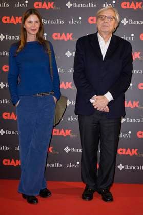 Ciak d Oro 2023 red carpet in Rome, Italy - 20 Jan 2024 Sabrina Colle (l) and Vittorio Sgarbi (r) attend the Ciak d Oro 2023 red carpet at Galleria del Cardinale Colonna. Rome Italy Copyright: xMarioxCartellix xSOPAxImagesx Sabrina Colle, Vittorio Sgarbi (2)