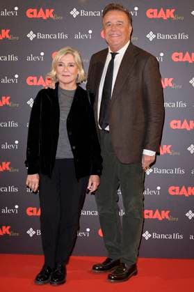 Ciak d Oro 2023 red carpet in Rome, Italy - 20 Jan 2024 Silvia Verdone (l) and Christian De Sica (r) attend the Ciak d Oro 2023 red carpet at Galleria del Cardinale Colonna. Rome Italy Copyright: xMarioxCartellix xSOPAxImagesx Silvia Verdone, Christian De Sica