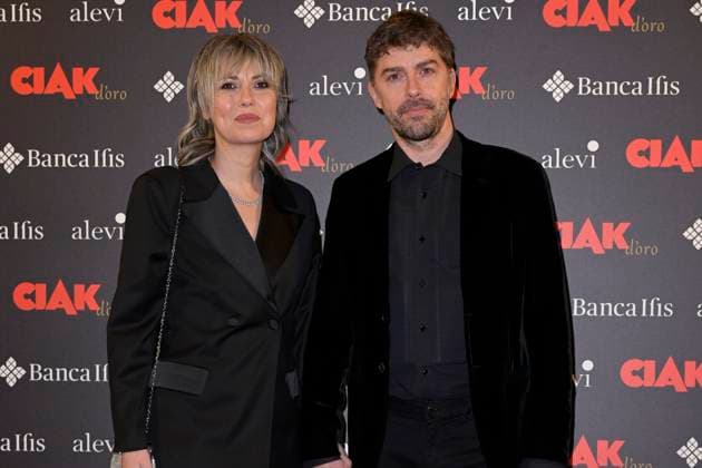 Ciak d Oro 2023 red carpet in Rome, Italy - 20 Jan 2024 Eva Nestori (l) and Michele Riondino (r) attend the Ciak d Oro 2023 red carpet at Galleria del Cardinale Colonna. Rome Italy Copyright: xMarioxCartellix xSOPAxImagesx Eva Nestori, Michele Riondino (2)