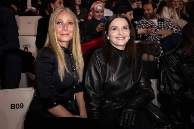 PFW Giorgio Armani Prive Front Row Gwyneth Paltrow and Juliette Binoche attending the Giorgio Armani Prive Haute Couture Spring Summer 2024 show as part of Paris Fashion Week in Paris, France on January 23, 2024. Photo by Aurore Marechal ABACAPRESS.COM Paris France  Copyright: xMarechalxAurore ABACAx