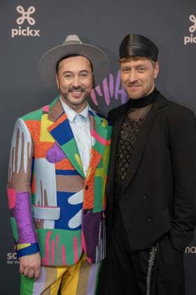 Singer Gustaph and his husband Roen Lommelen pictured during the 16th edition of the MIA s (Music Industry Award) award show, in Antwerp, Wednesday 24 January 2024. The Music Industry Awards are the Flemish Music prizes handed out by the VRT and VI.BE.  JONASxROOSENS 84565895