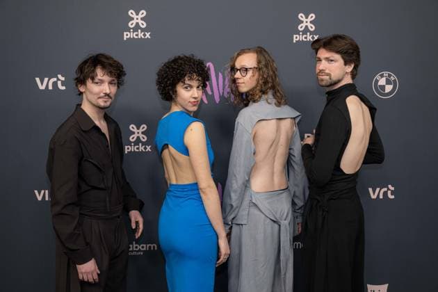 The members of band Ao pose for the photographer at the 16th edition of the MIA s (Music Industry Award) award show, in Antwerp, Wednesday 24 January 2024. The Music Industry Awards are the Flemish Music prizes handed out by the VRT and VI.BE.  JONASxROOSENS 84565935