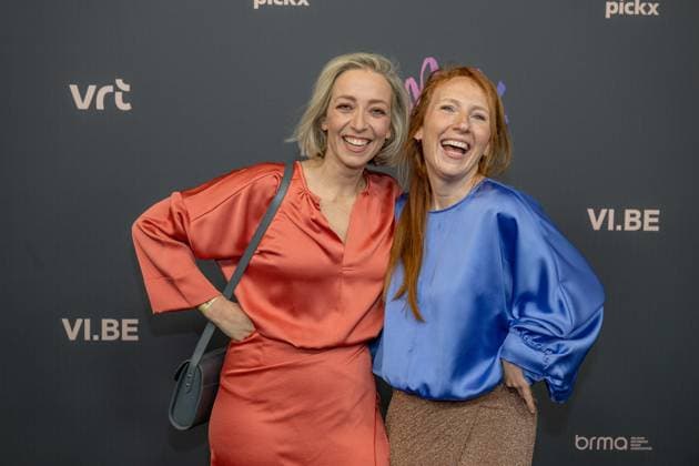 Radio and Television presenter Sofie Lemaire and Radio presenter Linde Merckpoel pictured on the red carpet at the 16th edition of the MIA s (Music Industry Award) award show, in Antwerp, Wednesday 24 January 2024. The Music Industry Awards are the Flemish Music prizes handed out by the VRT and VI.BE.  JONASxROOSENS 84568933