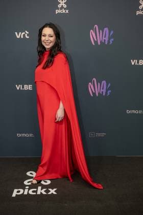 television presenter and former K3 singer Kristel Verbeke pictured on the red carpet at the 16th edition of the MIA s (Music Industry Award) award show, in Antwerp, Wednesday 24 January 2024. The Music Industry Awards are the Flemish Music prizes handed out by the VRT and VI.BE.  JONASxROOSENS 84568935