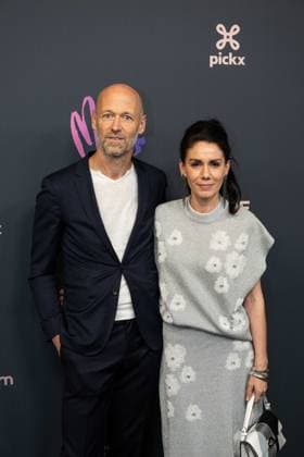 Scientist Geert Meyfroidt and VRT journalist Fatma Taspinar pictured on the red carpet at the 16th edition of the MIA s (Music Industry Award) award show, in Antwerp, Wednesday 24 January 2024. The Music Industry Awards are the Flemish Music prizes handed out by the VRT and VI.BE.  JONASxROOSENS 84569807