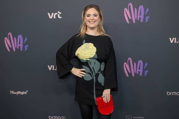 radio host Fien Germijns pictured on the red carpet at the 16th edition of the MIA s (Music Industry Award) award show, in Antwerp, Wednesday 24 January 2024. The Music Industry Awards are the Flemish Music prizes handed out by the VRT and VI.BE.  JONASxROOSENS 84570313