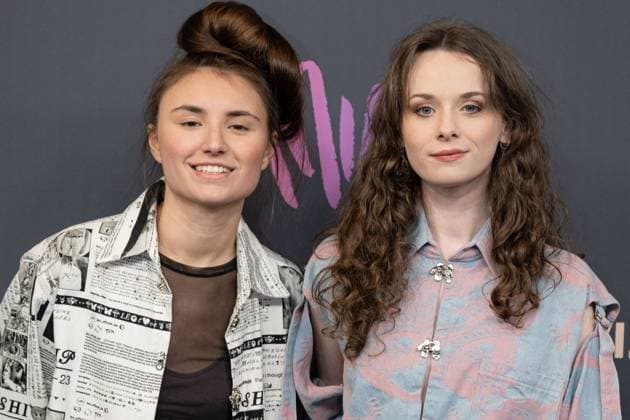 Marie Van Uytvanck of Kids With Buns and Amber Piddington of Kids With Buns pictured on the red carpet at the 16th edition of the MIA s (Music Industry Award) award show, in Antwerp, Wednesday 24 January 2024. The Music Industry Awards are the Flemish Music prizes handed out by the VRT and VI.BE.  JONASxROOSENS 84570329
