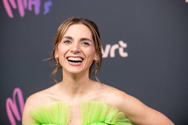 writer Elisabeth Lucie Baeten pictured on the red carpet at the 16th edition of the MIA s (Music Industry Award) award show, in Antwerp, Wednesday 24 January 2024. The Music Industry Awards are the Flemish Music prizes handed out by the VRT and VI.BE.  JONASxROOSENS 84571689