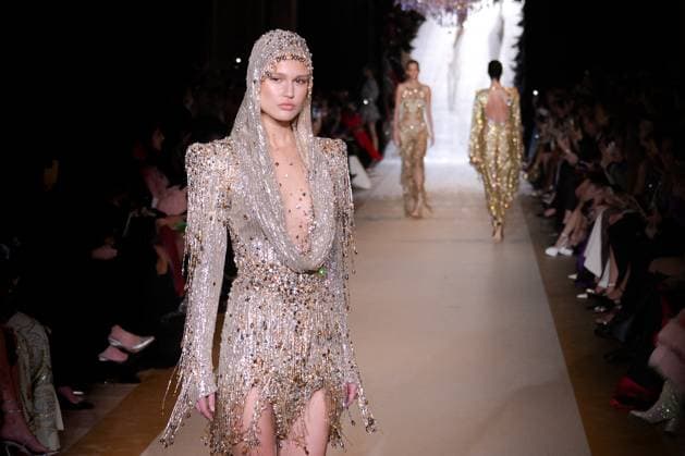 PFW - Zuhair Murad Runway A model walks the runway during the Zuhair Murad Haute Couture Spring Summer 2024 show as part of Paris Fashion Week on January 23, 2024 in Paris, France. Photo by Jana Call me J ABACAPRESS.COM Paris France  Copyright: xJanaxCallxmexJ ABACAx