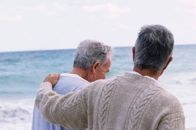 Caucasian father and son walking on beach Miami, FL, USA, 21.12.2023, model released, TTBB_BLD135397.jpg, 45-49 years, 65-69 years, affection, arm around, bonding, caucasian, close up, color image, copy space, day, domestic life, family, father, focus on foreground, future, generations, grandfather, happy, head and shoulders, horizontal, looking down, love, mature adult, mature adult man, ocean, outdoors, people, perspective, photography, rear view, recreation, senior adult, senior adult man, son, together, travel, trust, two people, weekend activities, 2, 40-45, 40-50, 40s, 40s, 45-50, 50-55, 50-60, 55-60, 60-65, 60-70, 60s, 60s, 65-70, 70-75, 70-80, 70s, 70s, 75-80, adoring, amusement, belief, caring, cheerful, cherishing, close-up, clos Copyright: xRolfxBrudererx