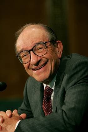 Alan Greenspan Alan Greenspan, Chairman of the Board of Governors of the Federal Reserve System ,at a hearing of the Senate Banking Committee on June 15, 2004. Photo by Dennis Brack Washington DC USA EDITORIAL USE ONLY Copyright: xx DennisxBrackx bsphotos032342