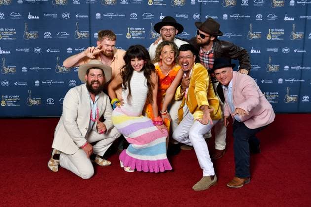 Entertainment Bilder des Tages TAMWORTH COUNTRY MUSIC FESTIVAL 2024, Fanny Lumsden and The Prawnstars arrive at the Golden Guitar Awards during the 52nd Tamworth Country Music Festival in Tamworth, New South Wales, Saturday, January 27, 2024. The biggest music festival in the country returns, with the 52nd Golden Guitar awards to be announced. ( NO ARCHIVING, EDITORIAL USE ONLY, NO USE IN BOOKS WITHOUT CONSENT TAMWORTH NEW SOUTH WALES AUSTRALIA  Copyright: xBIANCAxDExMARCHIx 20240127001894206733
