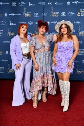 TAMWORTH COUNTRY MUSIC FESTIVAL 2024, Vixens of Fall arrive at the Golden Guitar Awards during the 52nd Tamworth Country Music Festival in Tamworth, New South Wales, Saturday, January 27, 2024. The biggest music festival in the country returns, with the 52nd Golden Guitar awards to be announced. ( NO ARCHIVING, EDITORIAL USE ONLY, NO USE IN BOOKS WITHOUT CONSENT TAMWORTH NEW SOUTH WALES AUSTRALIA  Copyright: xBIANCAxDExMARCHIx 20240127001894209128