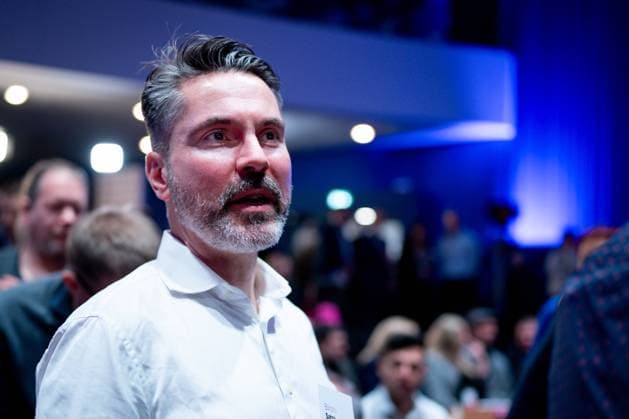 1. Parteitag Buendnis Sahra Wagenknecht - Vernunft und Gerechtigkeit Fabio de Masi, Finanzexperte, ehem. MdEP und MdB beim 1. Parteitag Buendnis Sahra Wagenknecht - Vernunft und Gerechtigkeit im Kosmos Kino in Berlin , Berlin , 27.01.2024 Berlin Berlin Deutschland *** 1 Party Conference Alliance Sahra Wagenknecht Reason and Justice Fabio de Masi, financial expert, former MEP and MP at the 1 Party Conference Alliance Sahra Wagenknecht Reason and Justice at the Kosmos Cinema in Berlin , Berlin , 27 01 2024 Berlin Berlin Germany