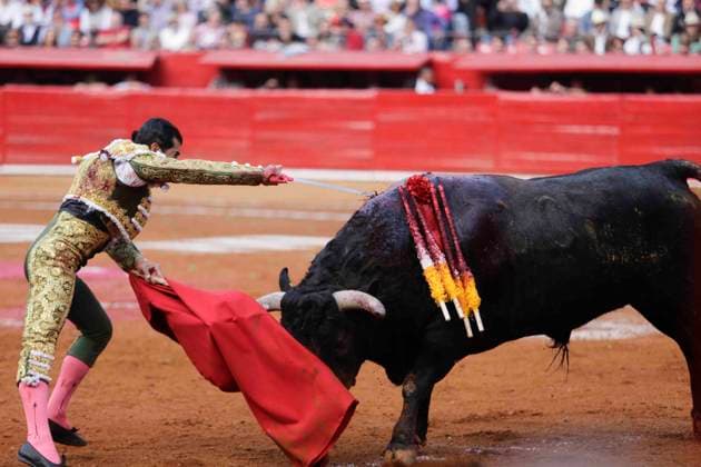 January 28, 2024, Mexico City, Mexico City, Mexico: Bullfighter JOSELITO ADAME with the first bullfight in the Monumental Plaza de Toros, during the re-opening of the bullring after almost two years without this type of activity. Mexico City Mexico - ZUMAs310 20240128_zip_s310_018 Copyright: xLuisxExSalgadox