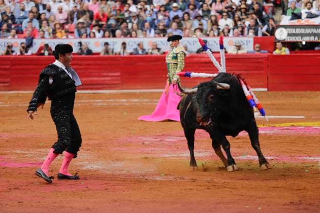 January 28, 2024, Mexico City, Mexico City, Mexico: Bullfighter during a bullfight in the Monumental Plaza de Toros, following the re-opening of the bullring after almost two years without bullfighting activities. Mexico City Mexico - ZUMAs310 20240128_zip_s310_027 Copyright: xLuisxExSalgadox