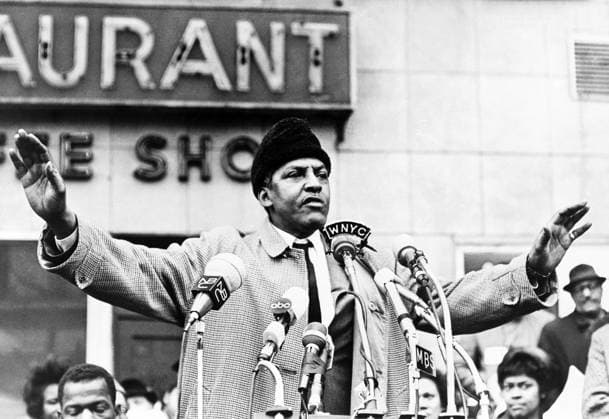 December 15, 2023, New York City, New York, USA: Bayard Rustin, half-length portrait standing before radio station microphones, New York City, New York, USA, Stanley Wolfson, New York World-Telegram and the Sun Newspaper Photograph Collection New York City USA - ZUMAg145 20231215_zap_g145_001 Copyright: xJTxVintagex