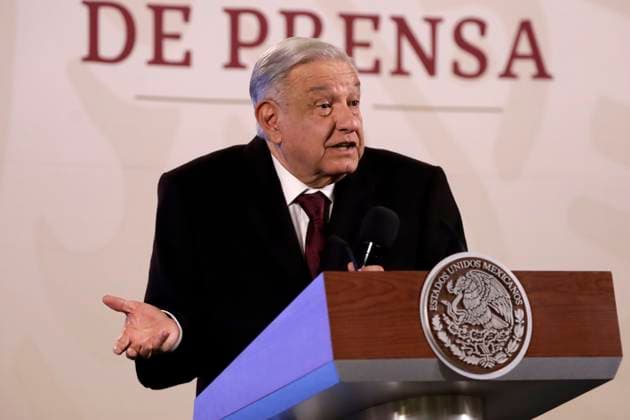 January 29, 2024, Mexico City, Mexico: The president of Mexico, Andres Manuel Lopez Obrador at a press conference before reporters in the Treasury Room at the National Palace in Mexico City. on January 29, 2024 in Mexico City, Mexico Mexico City Mexico - ZUMAe321 20240129_zia_e321_009 Copyright: xLuisxBarronx