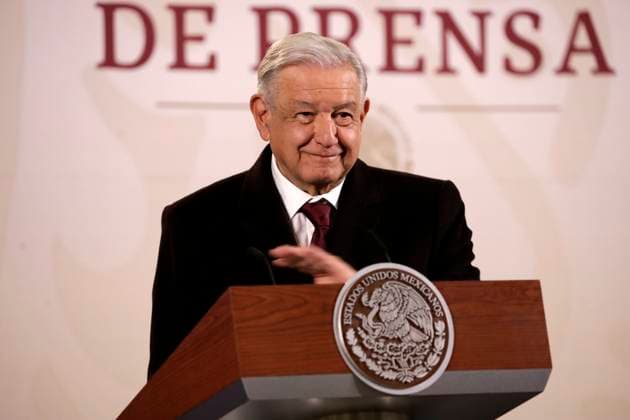 January 29, 2024, Mexico City, Mexico: The president of Mexico, Andres Manuel Lopez Obrador at a press conference before reporters in the Treasury Room at the National Palace in Mexico City. on January 29, 2024 in Mexico City, Mexico Mexico City Mexico - ZUMAe321 20240129_zia_e321_013 Copyright: xLuisxBarronx