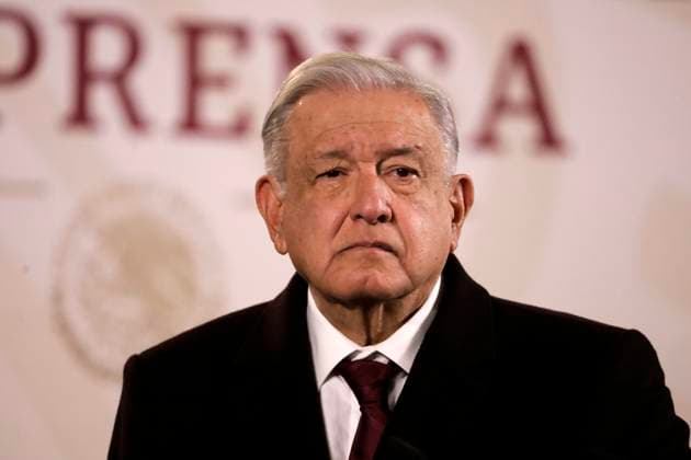 January 29, 2024, Mexico City, Mexico: The president of Mexico, Andres Manuel Lopez Obrador at a press conference before reporters in the Treasury Room at the National Palace in Mexico City. on January 29, 2024 in Mexico City, Mexico Mexico City Mexico - ZUMAe321 20240129_zia_e321_014 Copyright: xLuisxBarronx