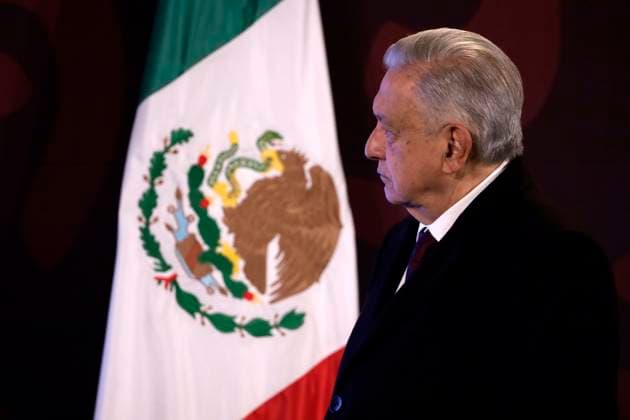 January 29, 2024, Mexico City, Mexico: The president of Mexico, Andres Manuel Lopez Obrador at a press conference before reporters in the Treasury Room at the National Palace in Mexico City. on January 29, 2024 in Mexico City, Mexico Mexico City Mexico - ZUMAe321 20240129_zia_e321_019 Copyright: xLuisxBarronx