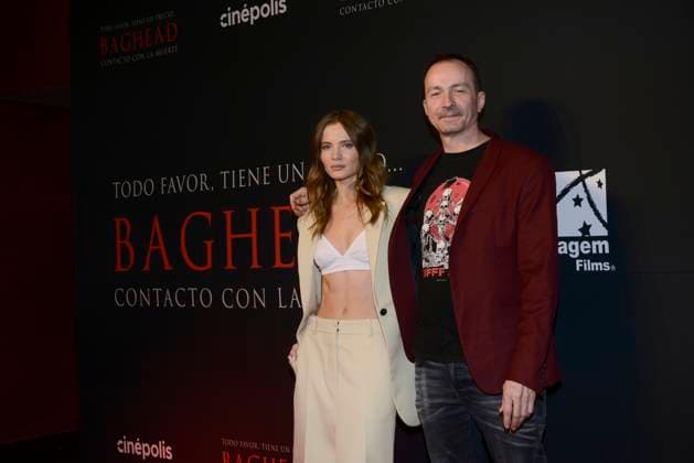 January 30, 2024, Mexico City, Ciudad de Mexico, Mexico: January 30, 2024, Mexico City, Mexico: Director Alberto Corredor and British actress pose for photos during the red carpet of Baghead at Cinepolis Miyana. on January 30, 2024, Mexico City, Mexico. Mexico City Mexico - ZUMAe321 20240130_zea_e321_009 Copyright: xCarlosxTischler xEyepixxGroupx