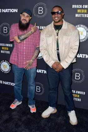 Grouchy Greg Watkins and Shawn Holiday at the Black Music Action Coalitions Economic Justice Summit at Live Nation Beverly Hills, 01 02 2024 Foto:xD.xStarbuckx xFuturexImagex bmac_4209