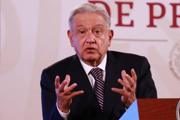February 2, 2024, Mexico City, Mexico: President of Mexico, Andro s Manuel LoÂ³pez Obrador, gesticulates while speak during the briefing conference in front of reporters at the National Palace. on February 2, 2024 in Mexico City, Mexico. Mexico City Mexico - ZUMAe321 20240202_zia_e321_026 Copyright: xCarlosxSantiagox