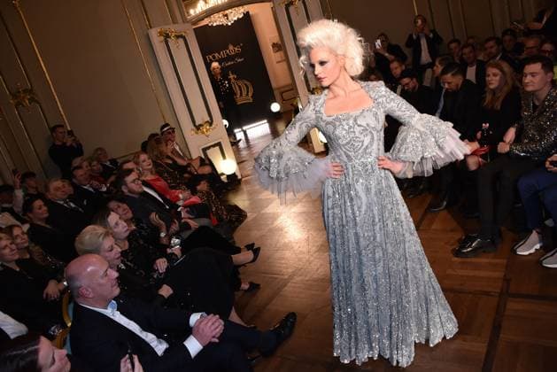 Model on the catwalk at the Gloeoeckler Iconic Couture 30th anniversary fashion show on 2 February 2024 in Berlin Harald Gloeoecklers 30th anniversary fashion show event in Berlin