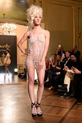 Model at the Harald Glööckler Pompöös Iconic Couture Show at Ermelerhaus Berlin, 02 02 2024 Foto:xF.xKernx xFuturexImagex gloeoeckler_4244
