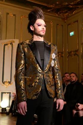 Model at the Harald Glööckler Pompöös Iconic Couture Show at Ermelerhaus Berlin, 02 02 2024 Foto:xF.xKernx xFuturexImagex gloeoeckler_4247