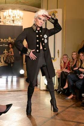 Model at the Harald Glööckler Pompöös Iconic Couture Show at Ermelerhaus Berlin, 02 02 2024 Foto:xF.xKernx xFuturexImagex gloeoeckler_4248