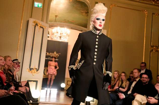 Model at the Harald Glööckler Pompöös Iconic Couture Show at Ermelerhaus Berlin, 02 02 2024 Foto:xF.xKernx xFuturexImagex gloeoeckler_4252