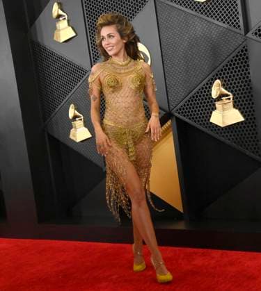 Miley Cyrus attends the 66th annual Grammy Awards at the Crypto.com Arena in Los Angeles on Sunday, February 4, 2024.  LAP20240204063 JIMxRUYMEN