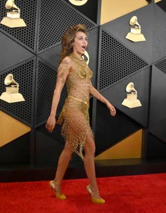 Miley Cyrus attends the 66th annual Grammy Awards at the Crypto.com Arena in Los Angeles on Sunday, February 4, 2024.  LAP20240204066 JIMxRUYMEN