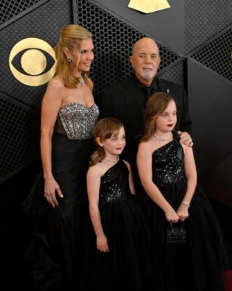 (L-R) Alexis Roderick, Della Rose Joel, Billy Joel, and Remy Anne Joel attend the 66th annual Grammy Awards at the Crypto.com Arena in Los Angeles on Sunday, February 4, 2024.  LAP20240204082 JIMxRUYMEN
