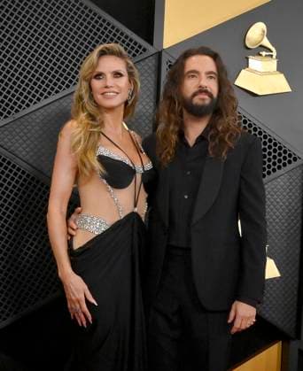 (L-R) Heidi Klum and Tom Kaulitz attend the 66th annual Grammy Awards at the Crypto.com Arena in Los Angeles on Sunday, February 4, 2024.  LAP20240204120 JIMxRUYMEN