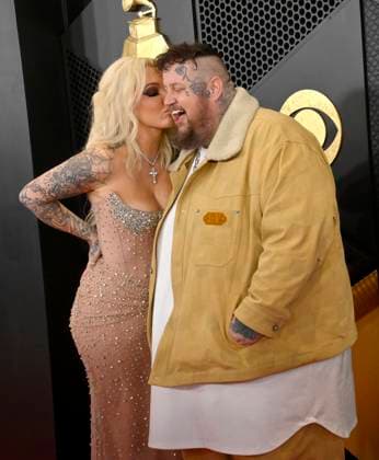 Bunnie Xo and Jelly Roll attend the 66th annual Grammy Awards at the Crypto.com Arena in Los Angeles on Sunday, February 4, 2024.  LAP20240204124 JIMxRUYMEN