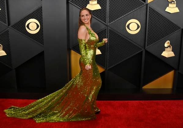 Haley Kalil attends the 66th annual Grammy Awards at the Crypto.com Arena in Los Angeles on Sunday, February 4, 2024.  LAP20240204189 JIMxRUYMEN