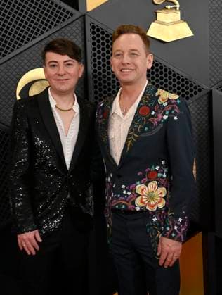 (L-R) Jason Kyle Howard and Silas House attend the 66th annual Grammy Awards at the Crypto.com Arena in Los Angeles on Sunday, February 4, 2024.  LAP20240204196 JIMxRUYMEN