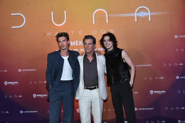February 5, 2024, Mexico City, Ciudad de Mexico, Mexico: February 05, 2024, Mexico City, Mexico: (L-R) , Austin Butler, Josh Brolin, Timotho e Chalame attend the Photocall from Dune: Part Two at Mexico City Four Season Hotel. on February 5, 2024. In Mexico City, Mexico. Mexico City Mexico - ZUMAe321 20240205_zea_e321_233 Copyright: xCarlosxTischler xEyepixxGroupx
