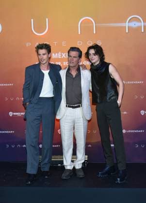 Dune: Part Two Photocall - Mexico City (L-R) , Austin Butler, Josh Brolin, TimothÃ e Chalame attend the Photocall from Dune: Part Two at Mexico City Four Season Hotel on February 5, 2024 inMexico City, Mexico. Photo by Carlos Tischler Eyepix Group ABACAPRESS.COM Mexico City Mexico  Copyright: xTischlerxCarlos Eyepix ABACAx