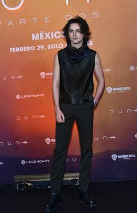 Dune: Part Two Photocall - Mexico City Actor TimothÃ e Chalamet attends the Photocall from Dune: Part Two at Mexico City Four Season Hotel on February 5, 2024 inMexico City, Mexico. Photo by Carlos Tischler Eyepix Group ABACAPRESS.COM Mexico City Mexico  Copyright: xTischlerxCarlos Eyepix ABACAx